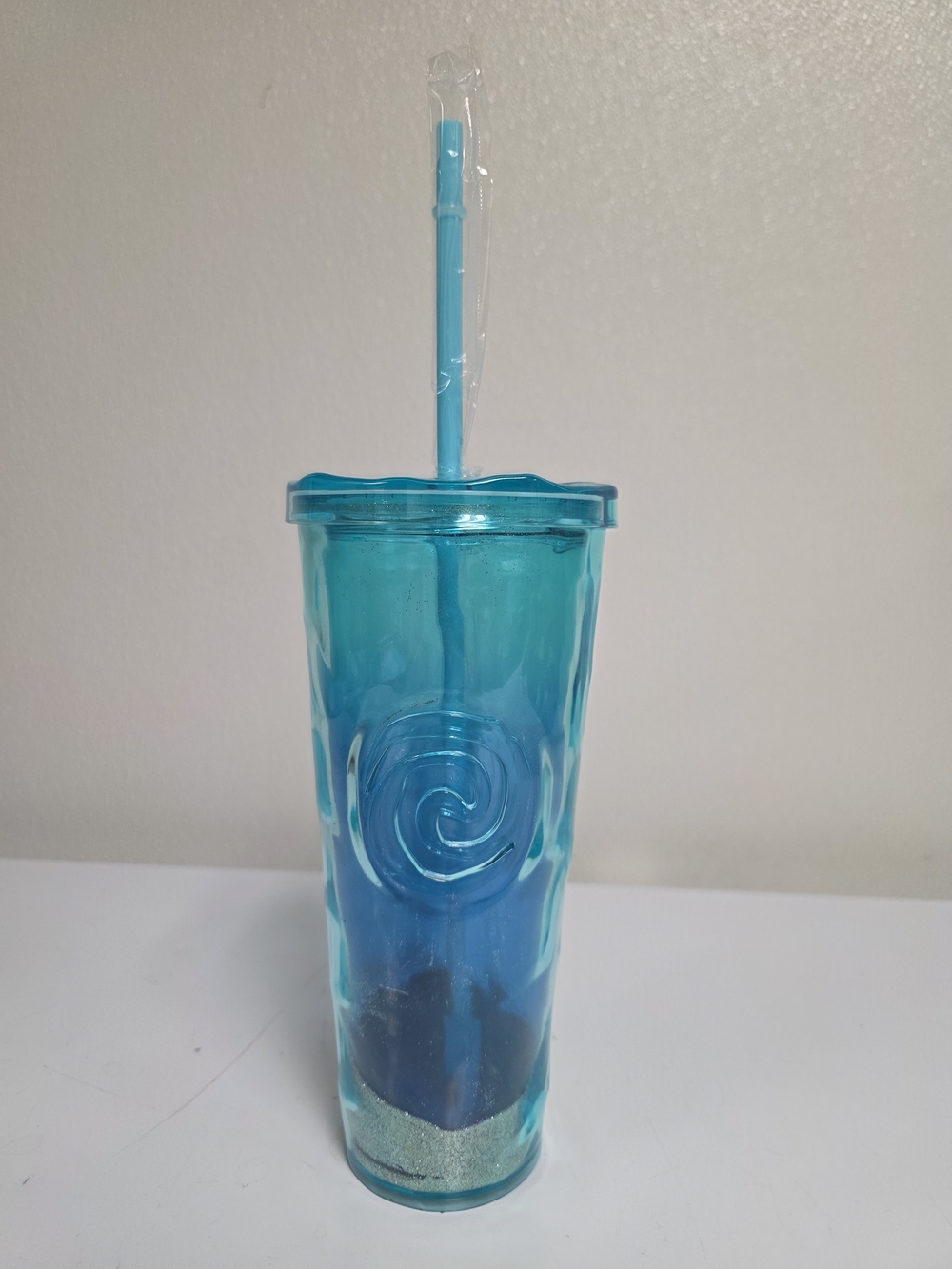 Blue Swirl Double-Wall Tumbler with Straw - Moana